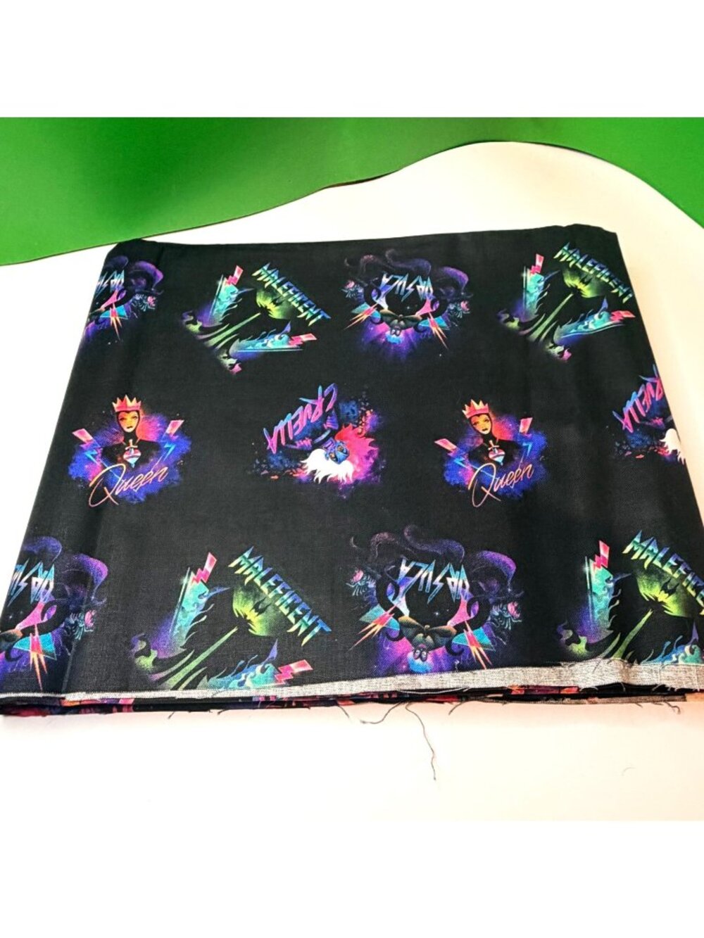 Disney Villains Rock Cotton Fabric 71x44 Remnant Maleficent Cruella Queen 2019